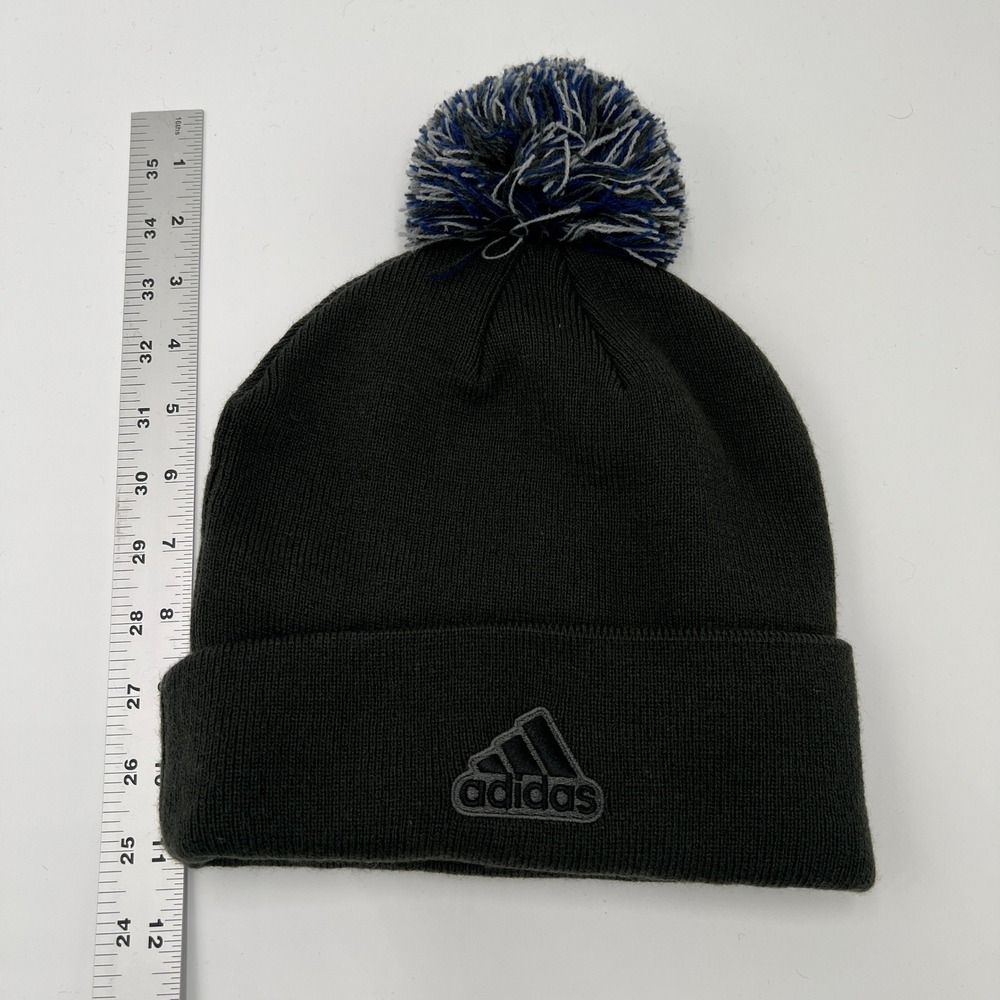 Toronto Maple Leafs Beanie Hat Pom Knit Adidas NHL Black‎ Winter Cap - Picture 4 of 5